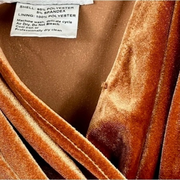 NWT After Six Velvet Wrap Maxi Dress in Golden Almond Size XS - Picture 6 of 10
